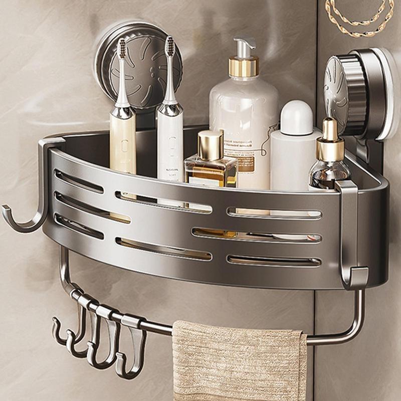 Shower Suction Cup Shelf Wall Mounted Shower Triangle Organizer Bathroom Corner Shelf No Drilling Bathroom Accessories