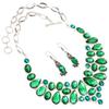 Ювелирные изделия из изумрудного кварца, серьги, ожерелье, 16-18 дюймов