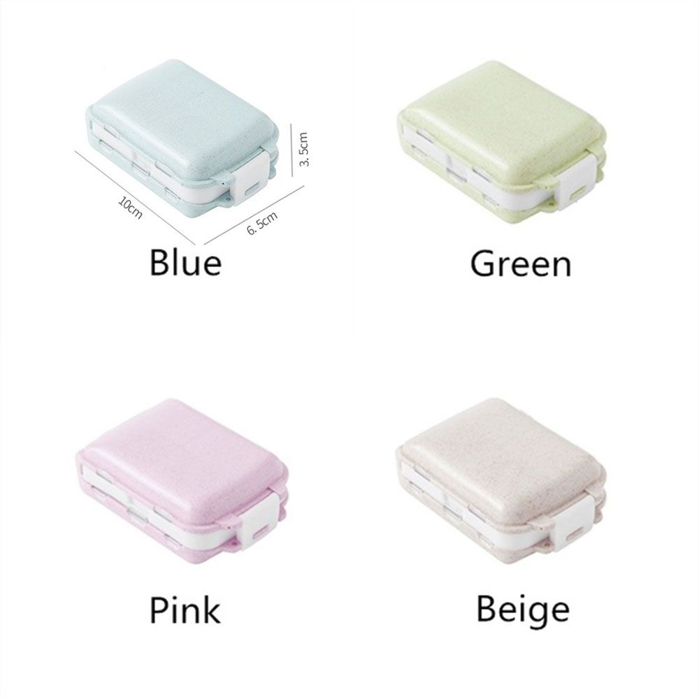 3-Layer Degradable Mini Dispenser Wheat Straw Medicine Storage Pill Boxes Travel Sealed
