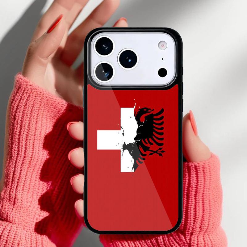 Чехол для телефона с изображением орла на флаге Албании для iPhone 17 16 15 14 13 Pro Max Задняя крышка для 12 11 Pro Coque