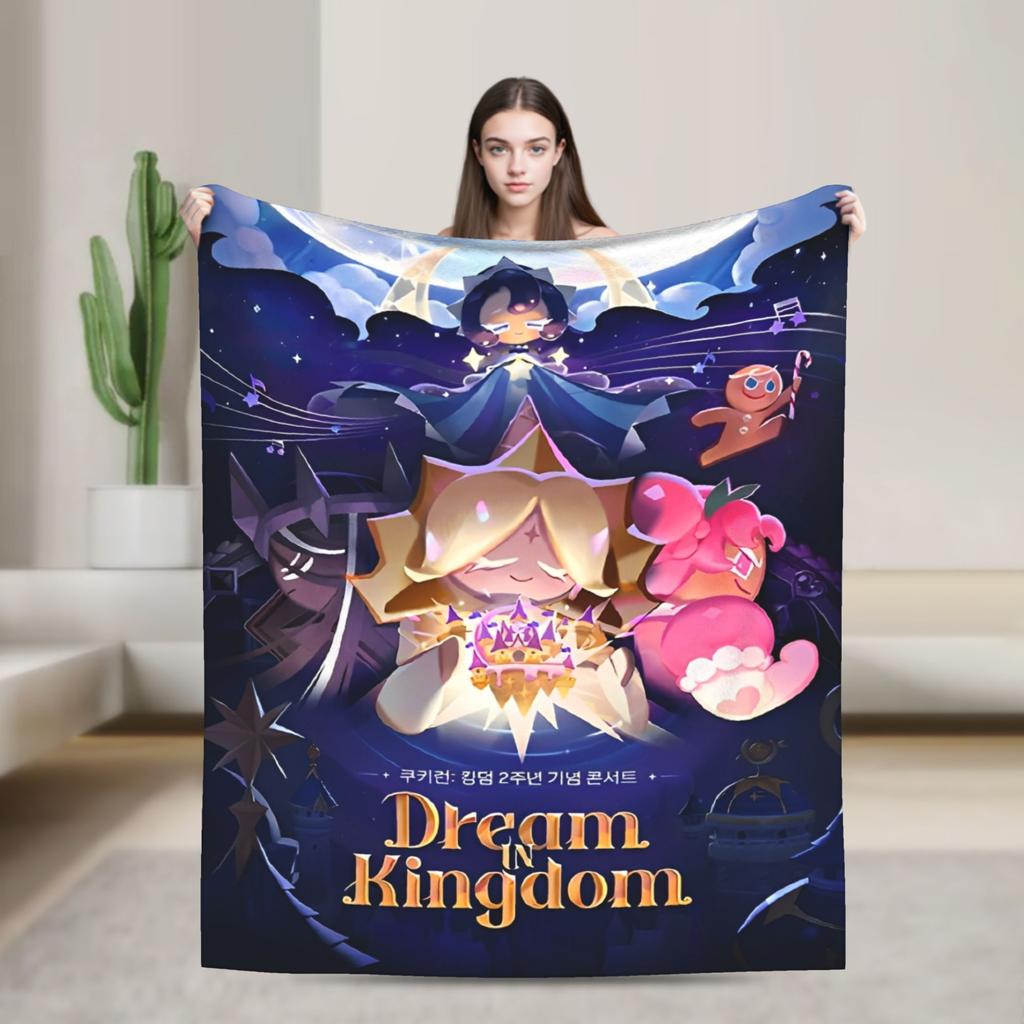 Вязаный плед Чистая Ваниль Фланелевый Cookie Run Kingdom Теплые пледы для кровати Спальня Квилт