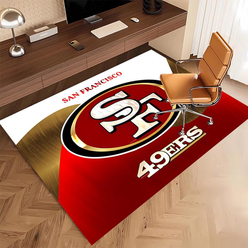 1pc San Francisco 49ers LOGO Print Area Rug - Soft, Washable Non-Slip Indoor Mat, Living Room, Home Office Decorative Rug,Office Decorative