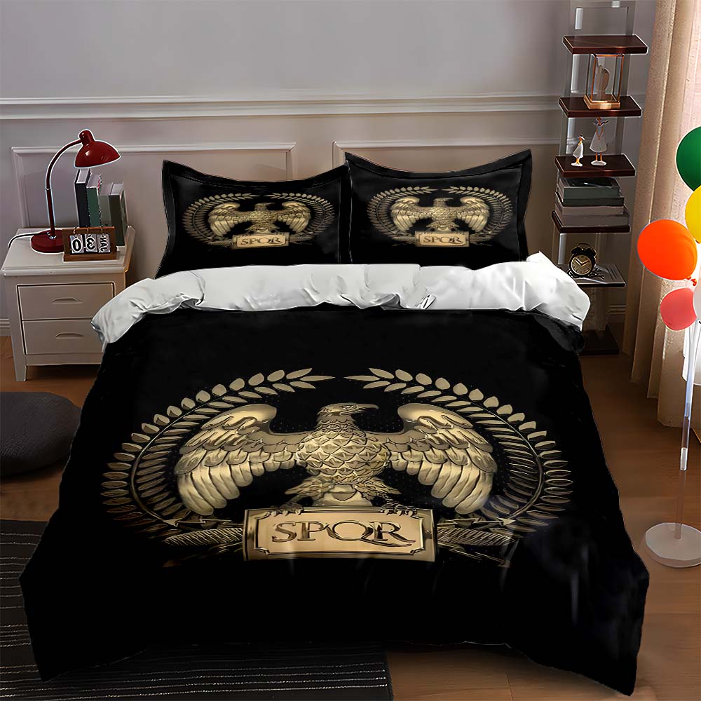 Golden eagle emblem. Bedding Duvet cover sets Duvet covers Pillowcases gifts (1 * Duvet Cover 2 * Pillowcases, without duvet insert)