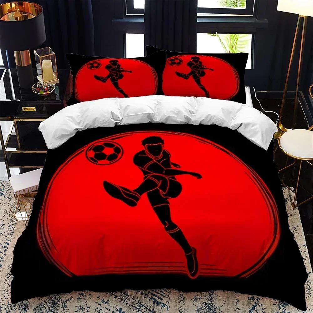 3D Football Print Soccer Sport Bedding Set Single Twin Double Queen King Cal King Size Bed Linen Set