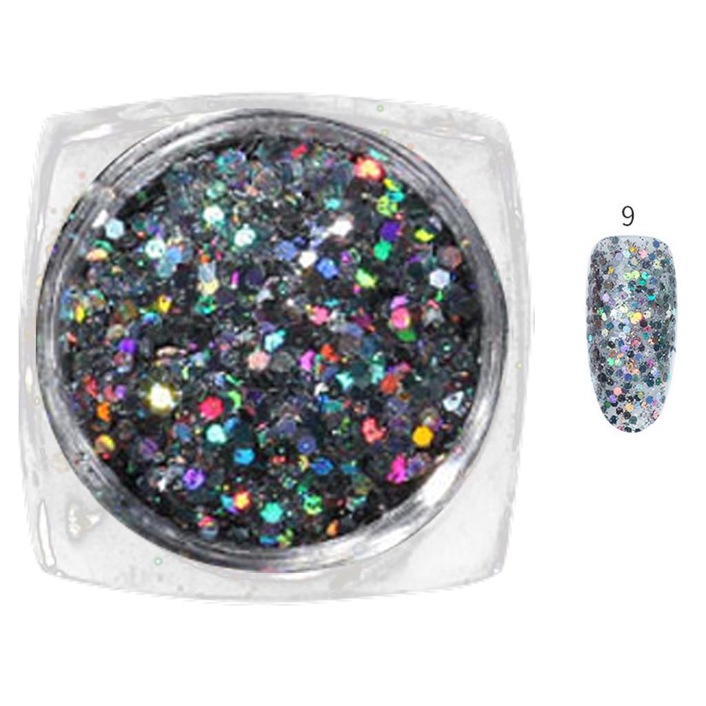 1g Tips Stickers Acrylic 3D Glitter Mixed Color Sequins Manicure DIY