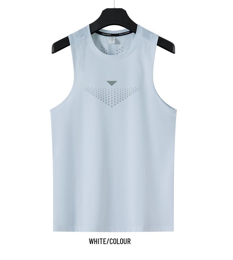 Мужская ультратонкая быстросохнущая эластичная спортивная майка, многоцветная, без рукавов