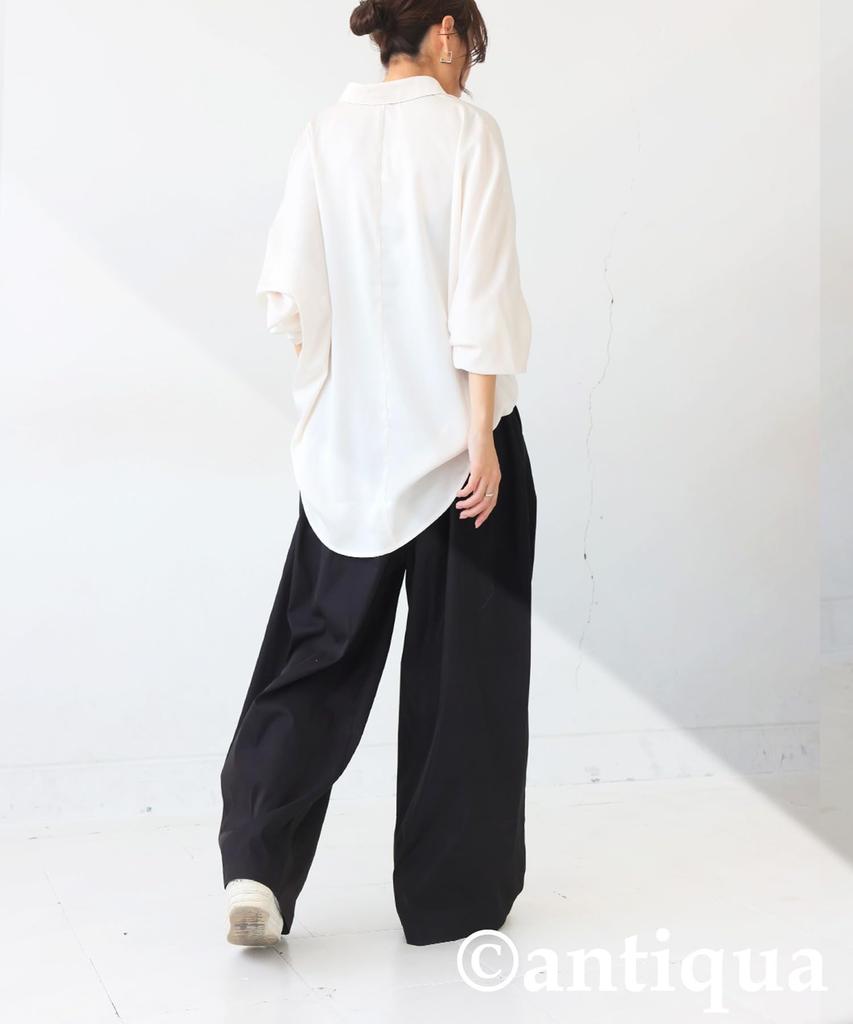 antiqua Tuck Wide One Size Black Women's Pants, PY-00797, 05,