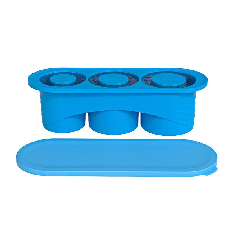 3 Cavity Ice Tray For Stanley Cup Tumbler Cup Silicone Ice Mold with Lid Summer Ice Maker Cylinder-Shape Reusable