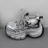 Весна и лето 2025 года женские кроссовки «папины кроссовки» новые универсальные на толстой подошве увеличивающие рост популярные повседневные спортивные туфли
