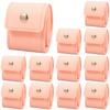 12Pcs Jewelry Bag Foldable Ring Storage Bag Leather Jewelry Necklace Storage Case Earring Organizer Bag for Travel Business Trip