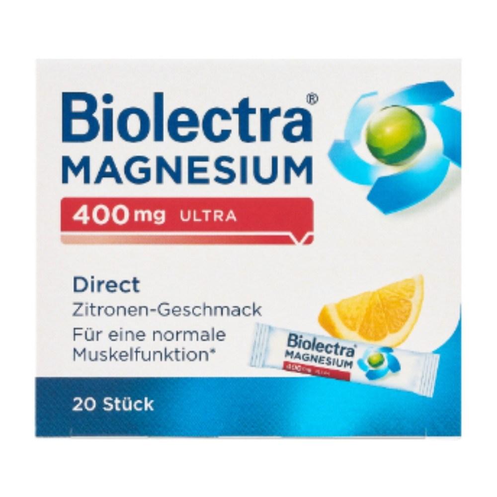 Biolectra Магний 400 мг Ультра Direct 20 пакетиков, 6 упаковок, 4 шт. ежемесячный запас, Германия, 20 доз, 6 шт.