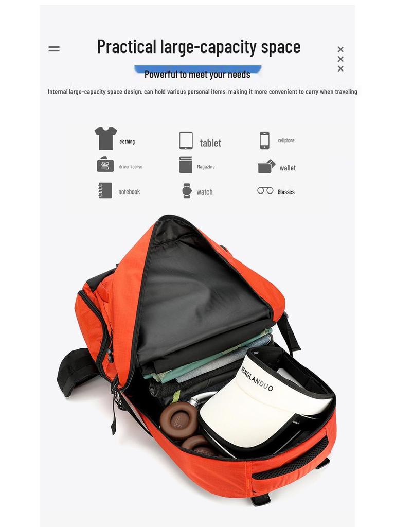 2025 Large-Capacity Water-Resistant Nylon Backpack for Outdoor Hiking, Travel, and Sports - Unisex