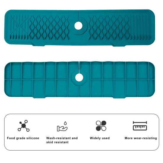 Silicone Faucet Mat Guard Draining Kitchen Sink Splash Guard Drying Mat for Kitchen