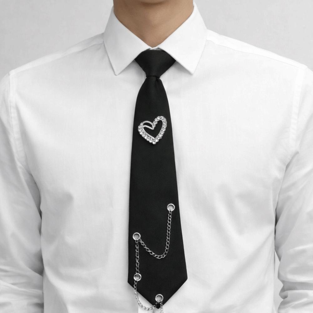 Корейский Стиль Длинный Галстук Кисточки Рубашечный Галстук Элегантный Галстук в Форме Сердца Мужской