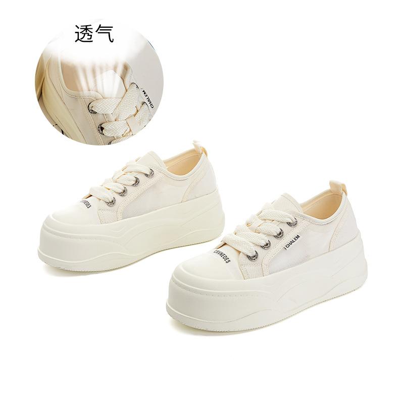 Белые туфли с пенопластовой подошвой, женские, лето 2025, новые, толстые, дышащие, повседневные, одинарные туфли, женские, маленькие, женские туфли, прилив