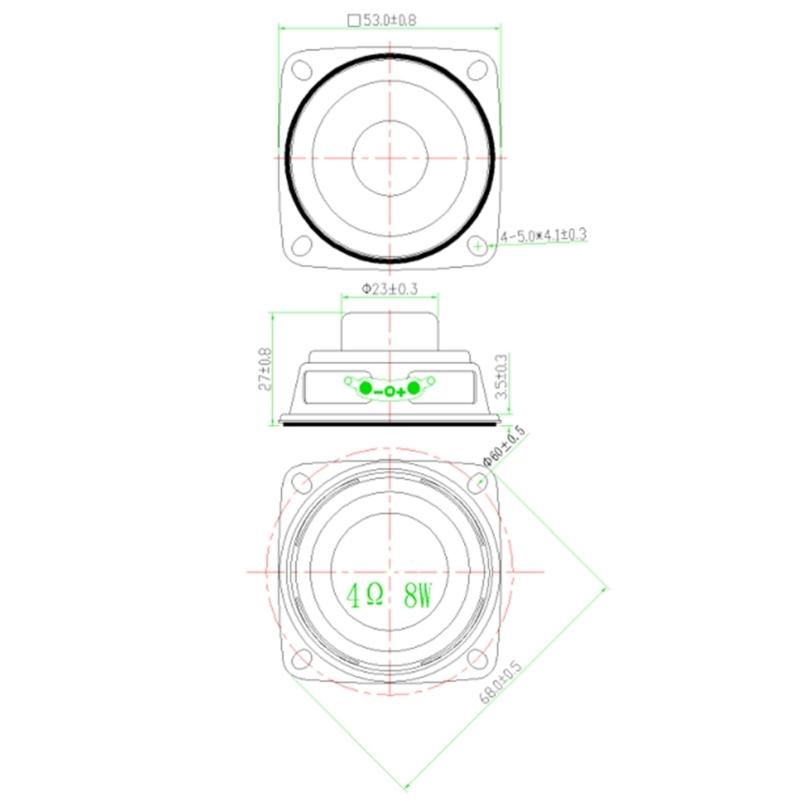 53мм 4Ом 8Вт Портативный Динамик 2 дюйма 8Вт Полнодиапазонный Мультимедийный Динамик Металлический Динамик 53мм Внутренний Магнитный Динамик 1/2шт