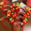 Cartoon Snake Year Headband Red Hairband Festive New Year Headwear Party Decoration