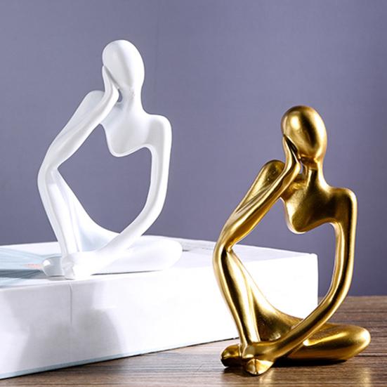 3 шт. абстрактная фигурка мыслителя, мини-статуэтка сидящего мыслителя из смолы, скульптура для гостиной, домашнего офиса, книжной полки, украшения для рабочего стола