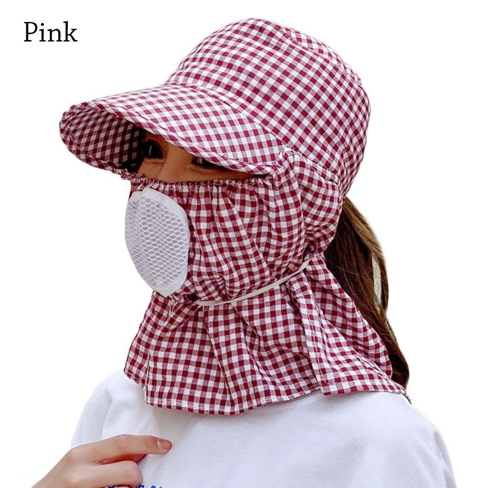 Повседневная Защитная Маска для Лица и Шеи с Ушными Клапанами для Улицы Женские Шляпы Солнечная Шляпа