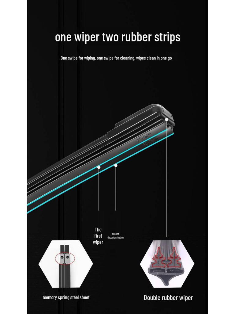 Roewe W5 Silent Boneless Double-Layer Rubber Wiper Blades for Front & Rear Windows