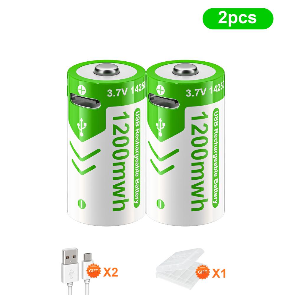 PALO 3,7 В, 14250, 300 мАч, литиевая аккумуляторная батарея, USB-аккумуляторная батарея с датчиком - красная/зеленая батарея для лазерной указки, бесплатный кабель