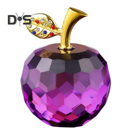 Стеклянные яблоки, фигурка, искусственный хрустальный фрукт, украшение, коллекционные полупрозрачные яблоки, украшение для домашнего офиса, приборной панели автомобиля