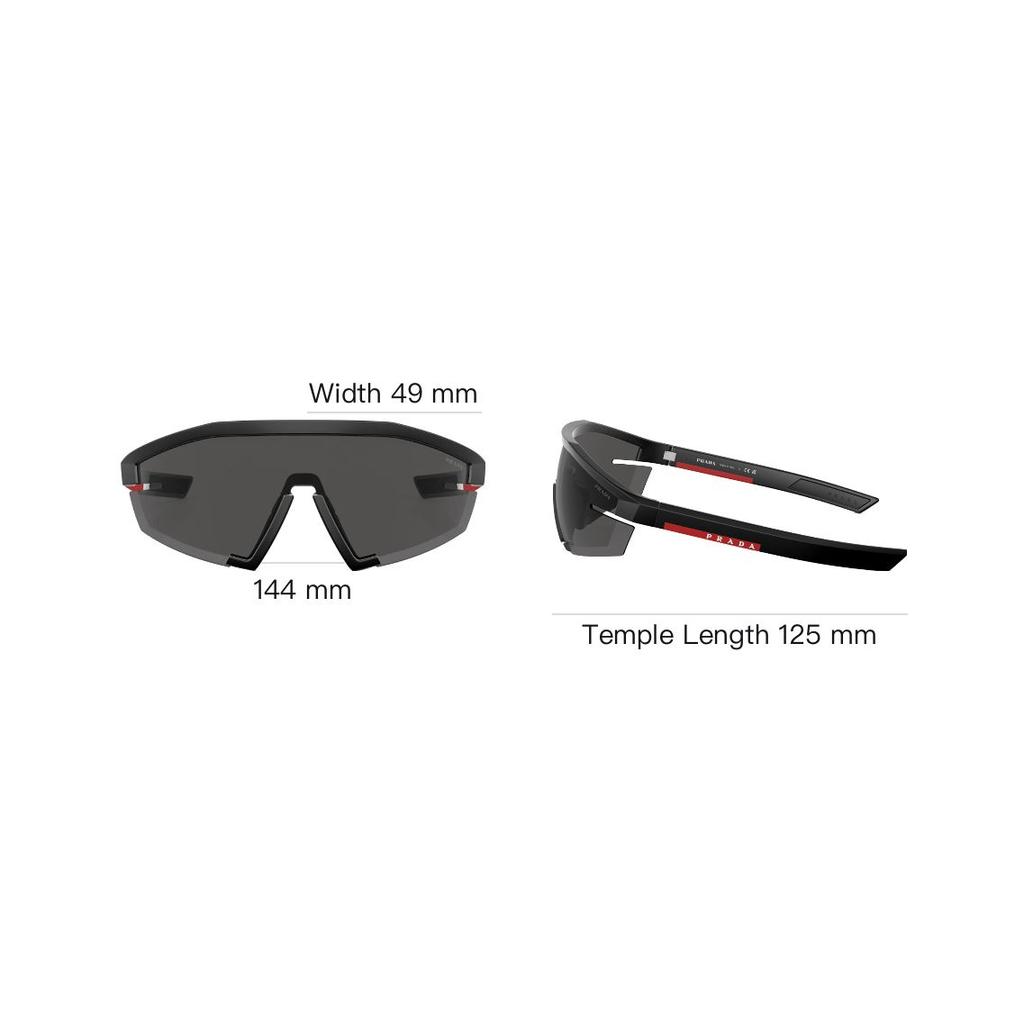 Prada Logo Arm Nylon Irregular Shape Sunglasses Unisex sunglasses Black PS03ZS1BO06F