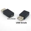 Black USB 2.0 Type A Male Female To Micro USB B Female Adapter Plug Converter To Micro USB Connector Plug