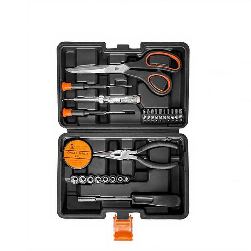35 Pieces High Carbon Steel Home Auto Repair Tool Kit with Combination Wrenches Plastic Toolbox and Hard Case Storage