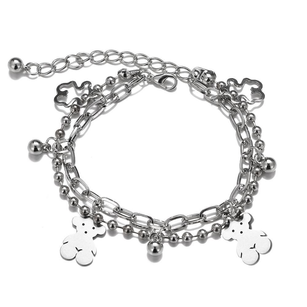 Ретро двухслойный браслет «Человеческий аватар», женский нишевый индивидуальный хип-хоп, пара подруг, простые ювелирные изделия ручной работы