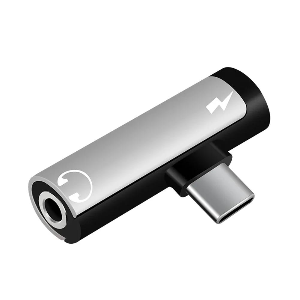 Type‑C 2‑in‑1 Charging Audio Adapter Simultaneous Charge Listen 3.5mm Aux Headphone Jack Converter For Xiaomi Huawei 3