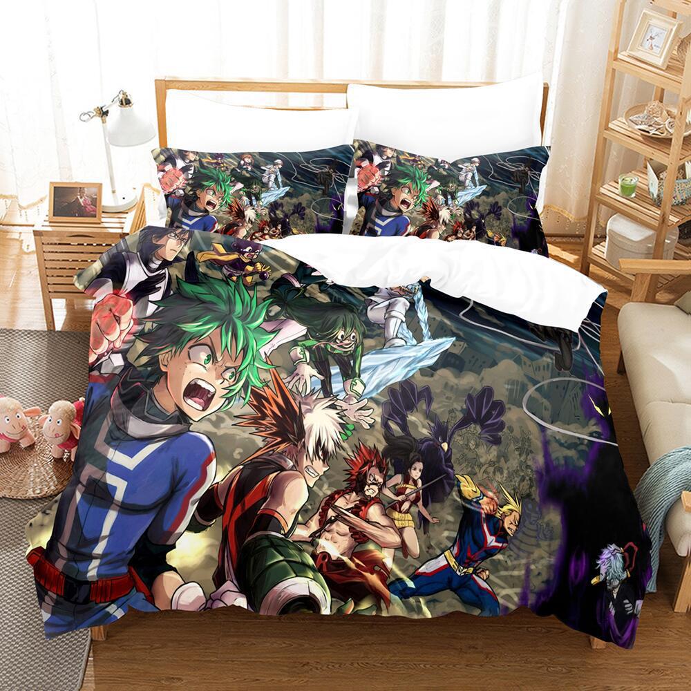 My 3D Cartoon Animation Bedding Microfiber Polyester Cotton 90G Duvet Set Three-Piece Set