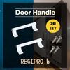 RegiPro B Aluminum Sliding Door Handles, Set of 2, for Toilets and Cabinets, Retrofit Replacement, Easy Installation, Includes Screws, Silver