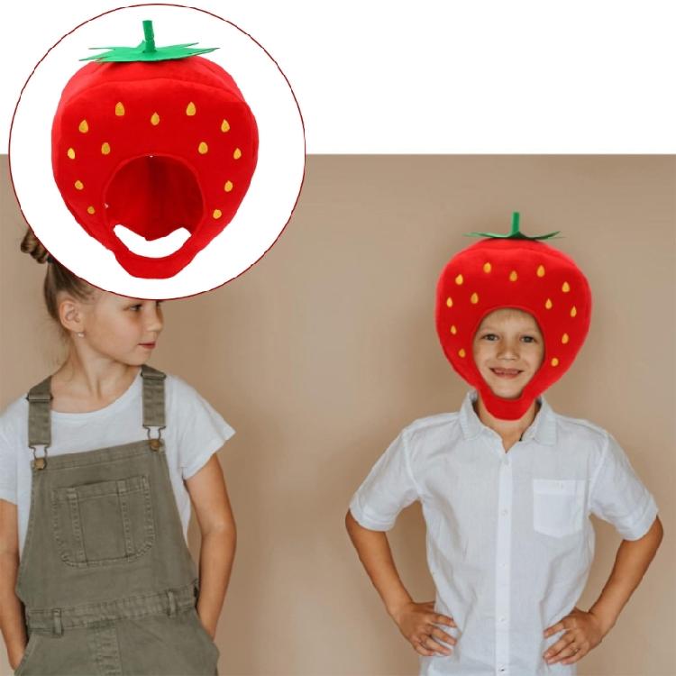 Плюшевая клубничная шляпа Красная клубничная шляпа Смешные клубничные кепки Хэллоуин Представления Фото реквизит для женщин мужчин Подарки