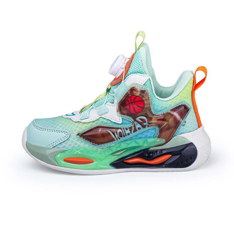 Детские баскетбольные кроссовки, осенне-зимние новые сетчатые туфли для мальчиков, повседневная обувь