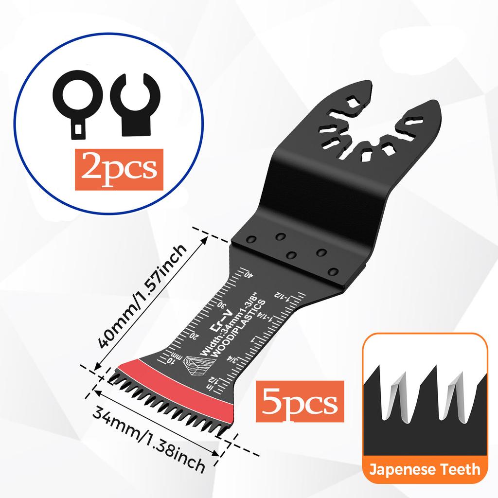 Набор из 5-12 шт. полотен для осцилляционной пилы, профессиональные полотна для мультитула с японским зубом, резка дугообразной кромкой для резки дерева и пластика