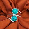 Turquoise Gemstone 925 Sterling Silver Plated Handmade Ring NST-J2H29903