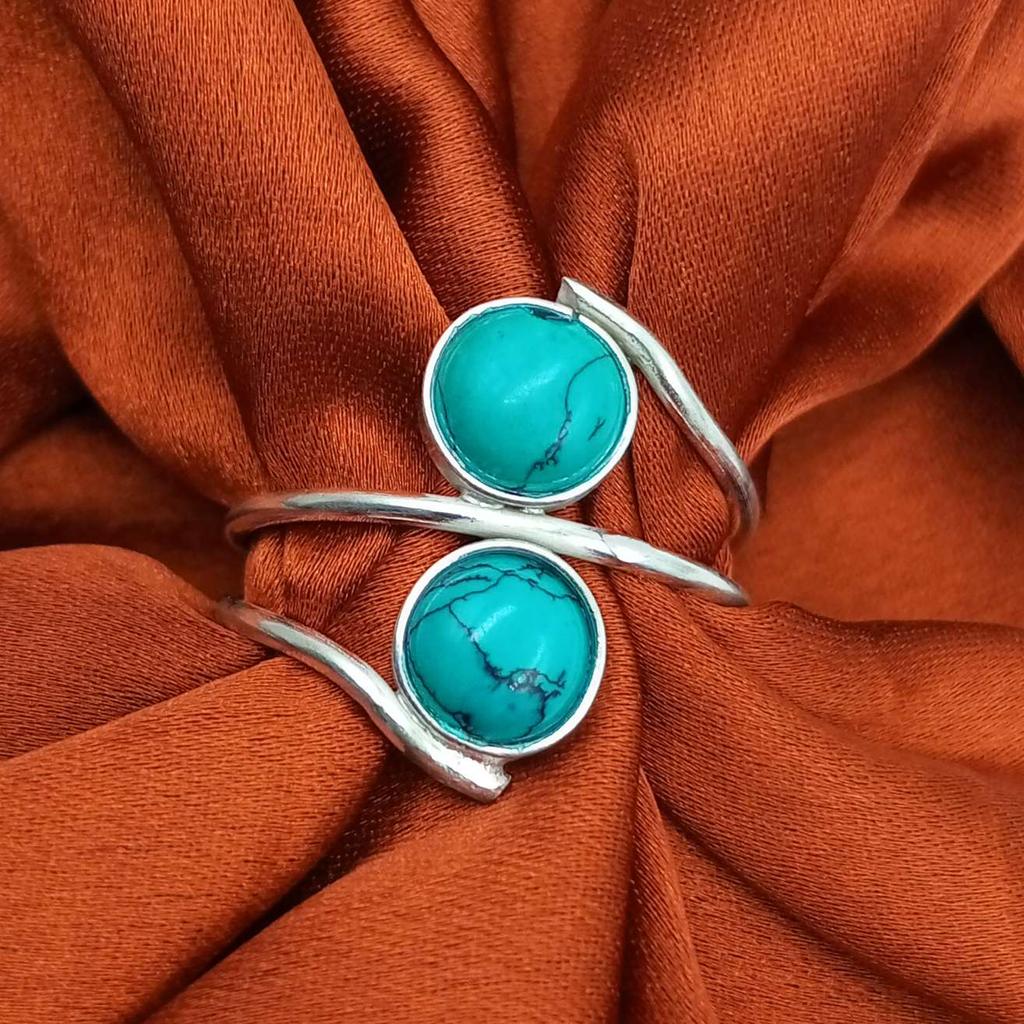 Turquoise Gemstone 925 Sterling Silver Plated Handmade Ring NST-J2H29903