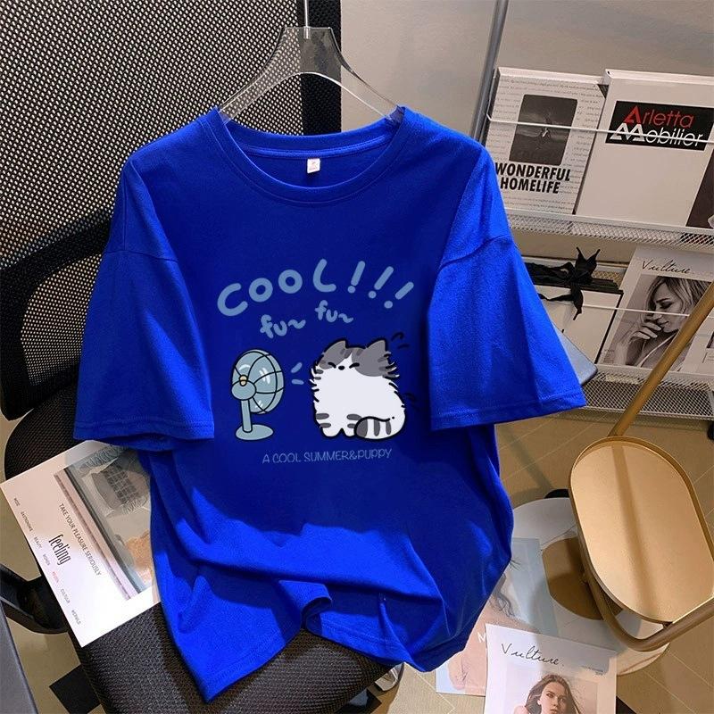 Футболка из чистого хлопка белого цвета с короткими рукавами для женщин на лето, новый большой размер, свободный дизайн, тонкий топ с короткими рукавами и принтом