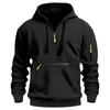 Men's Multi-Zip Pocket Hoodie, European Size, 220g Fabric, Autumn/Winter Style Sweatshirt