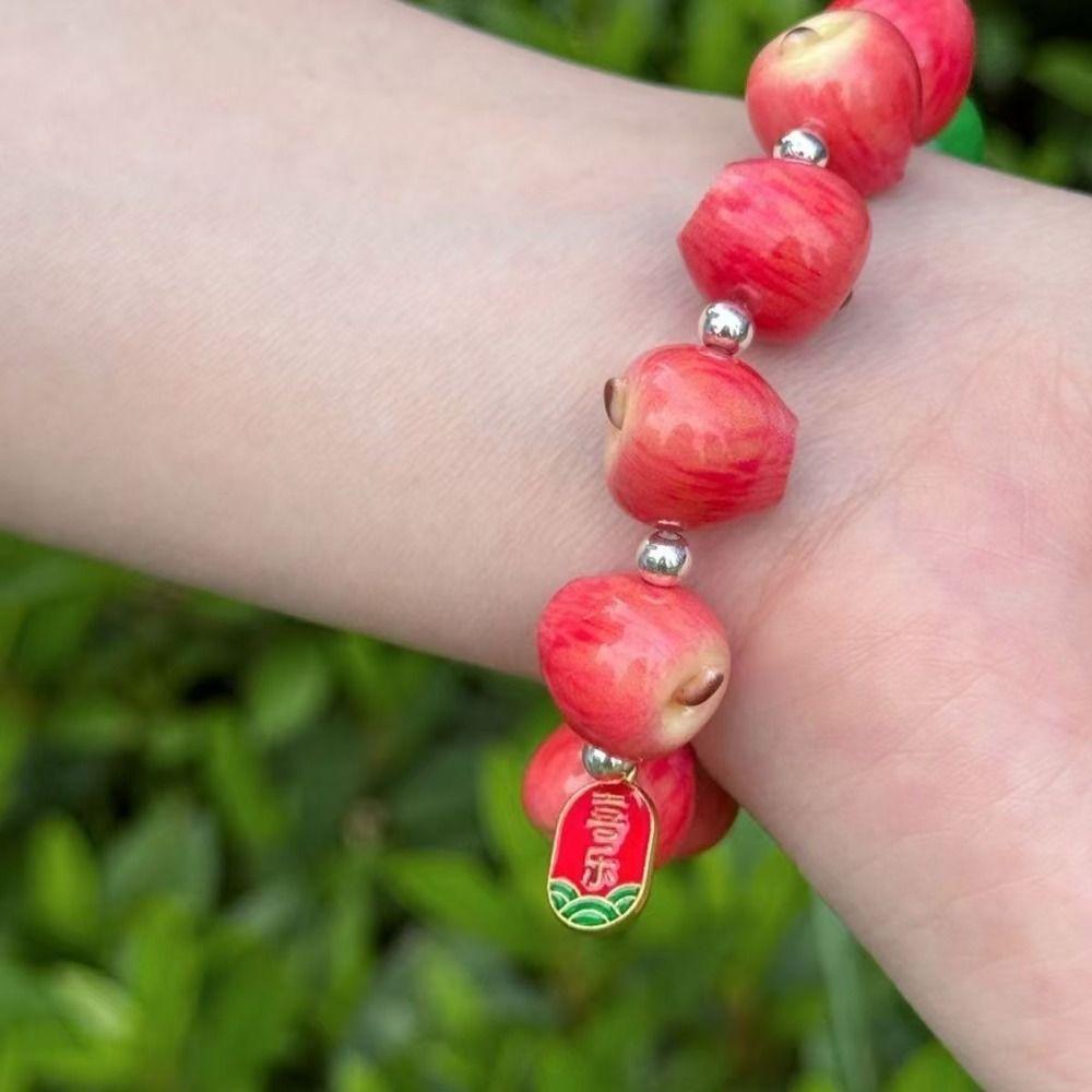 Simulation Fruit Beaded Bracelet Retro Fun Summer Colorful Bracelet Beach Vacation