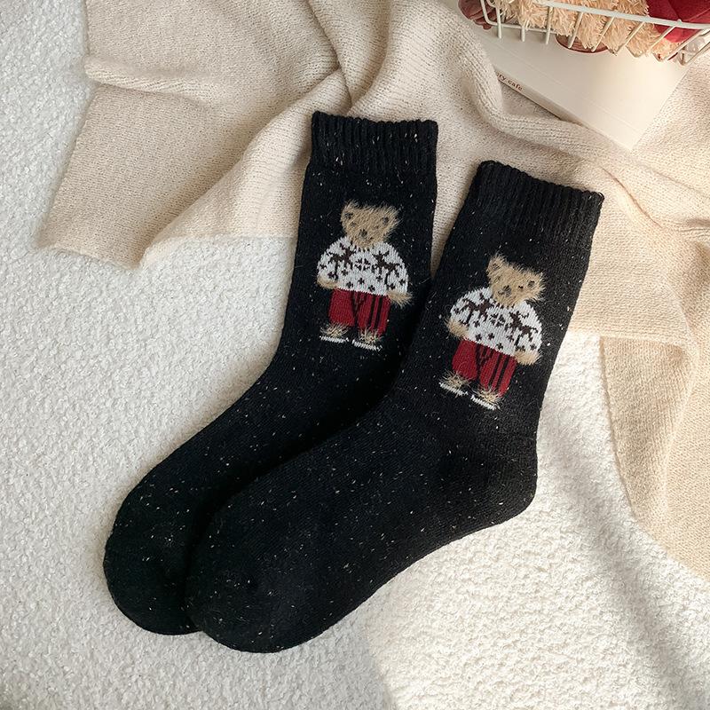 Cartoon Women's Socks Bear Wool Socks Soft Cotton Socks Gifts