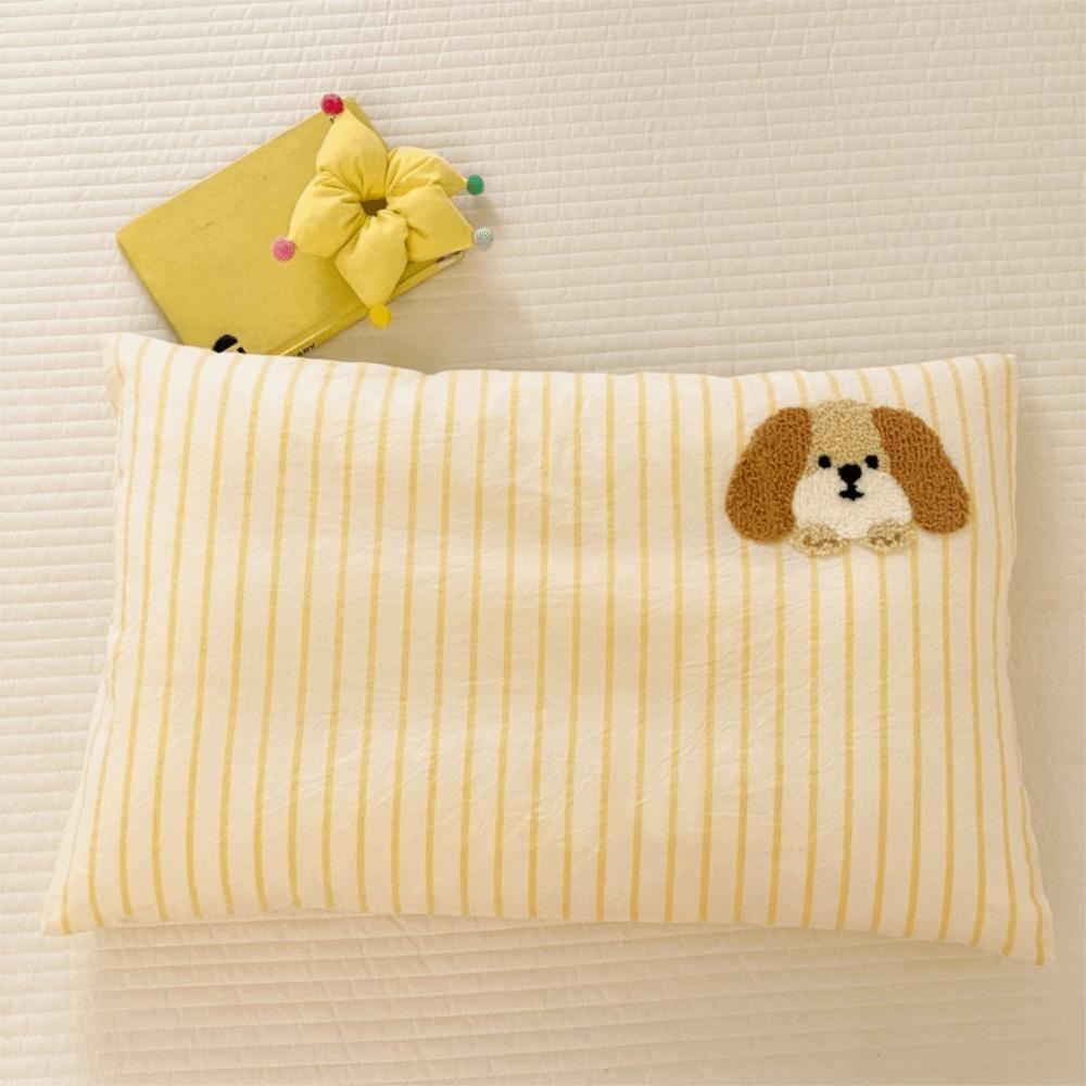 Washable Cartoon Dog Pattern Student Pillowcase Breathable Pillowslip Single Pillowcase Home