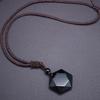 Jewelry Fashion Blessing Men Jewelry Lucky Necklace Obsidian Pendant Amulet Hexagram Shape