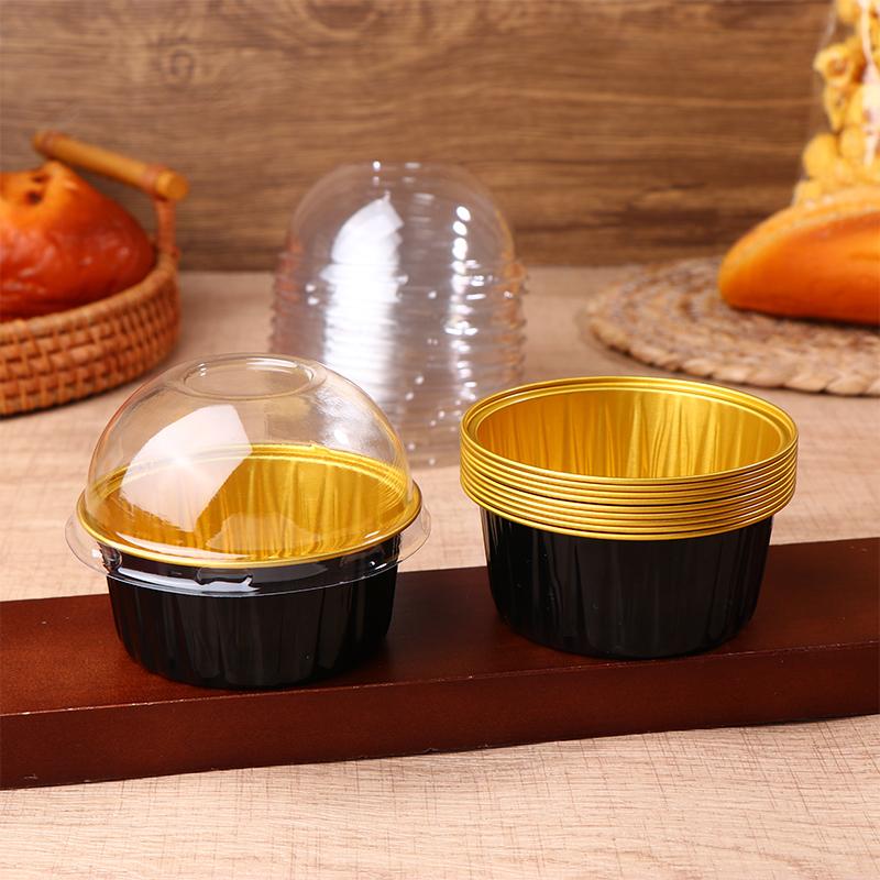 10 шт. рамекинов по 125 мл с куполообразными крышками, алюминиевые формы для выпечки, формочки для кексов и маффинов, десертные чашки для пудинга для свадьбы, дня рождения