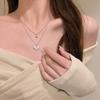 Summer Pearl Double Layer Heart Necklace - Women's Luxurious Layered Clavicle Chain Choker