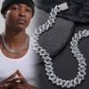 Европейская и американская мужская цепочка в стиле хип-хоп Cuban Link, полностью усыпанная бриллиантами, 15 мм, с высококачественным бриллиантовым кулоном