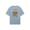 Li Ning Cartoon Dragon Boat Pattern Round Neck Casual Short Sleeve T-Shirt Men T-Shirts Mist-Blue AHSS367-6