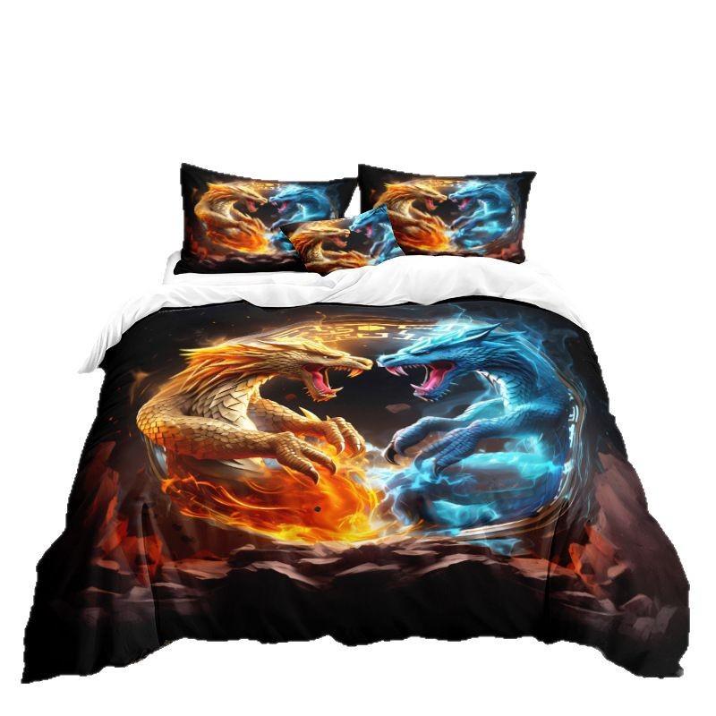 Анимационный Сериал 3D Цифровая Печать Комплект Постельного Белья из Трех Предметов Простыня Пододеяльник