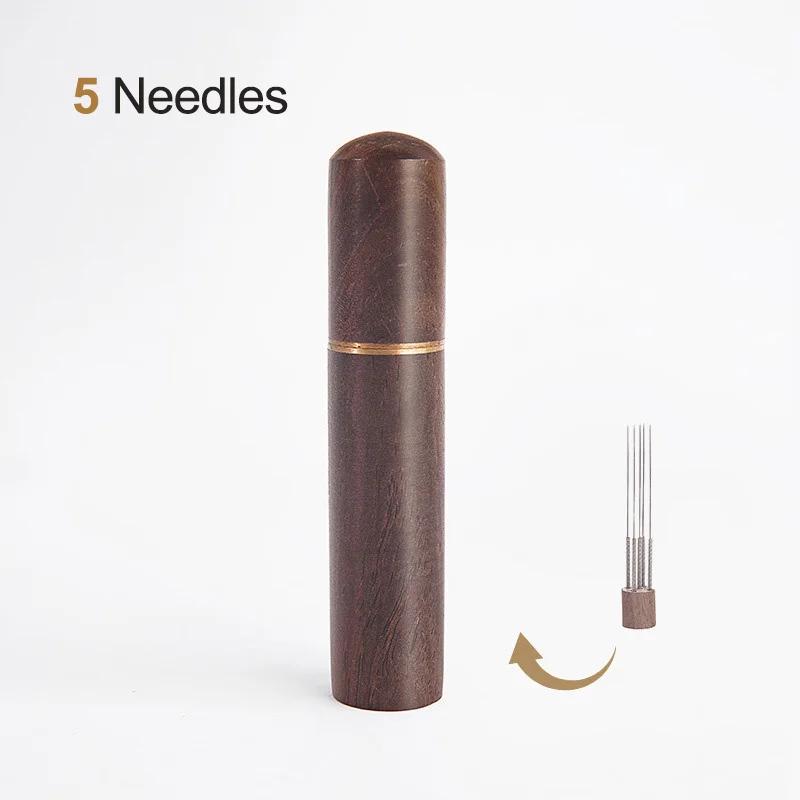 Espresso Coffee Stirrer Coffee Powder Stirrer Needle Distributor Coffee Stirring Tool Wood Handle Barista Hand Distribution Tool